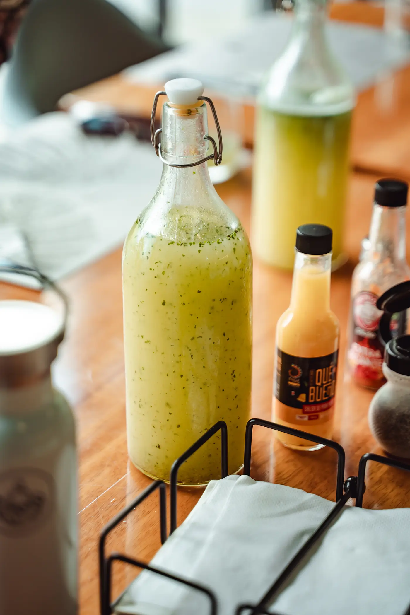 Fresh juice prepared at Vajra Jahra, highlighting the nourishing offerings of the Wellness Retreat Center.