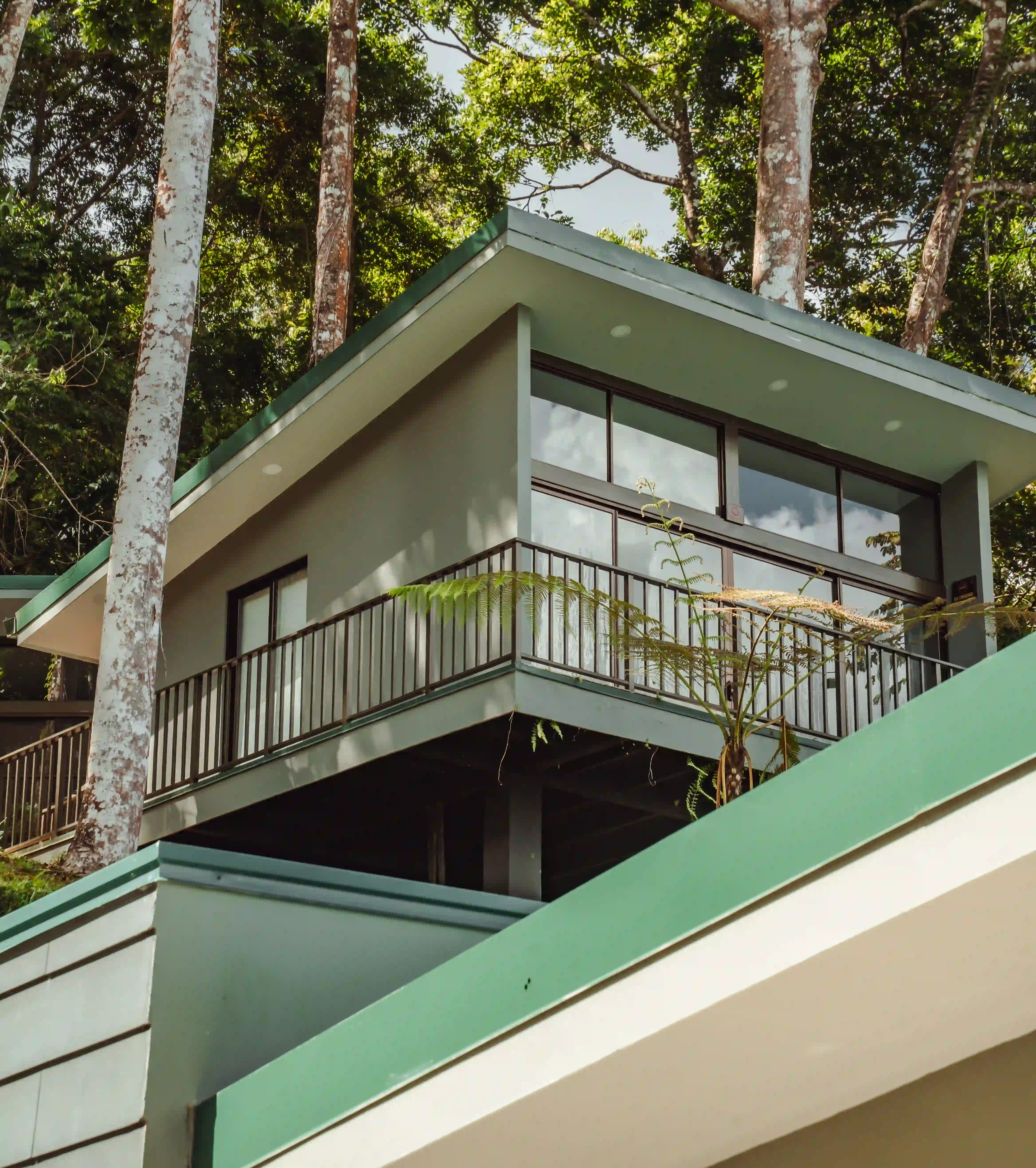Modern villa at Vajra Jahra Retreat Center, a Costa Rica retreat center surrounded by lush jungle views.