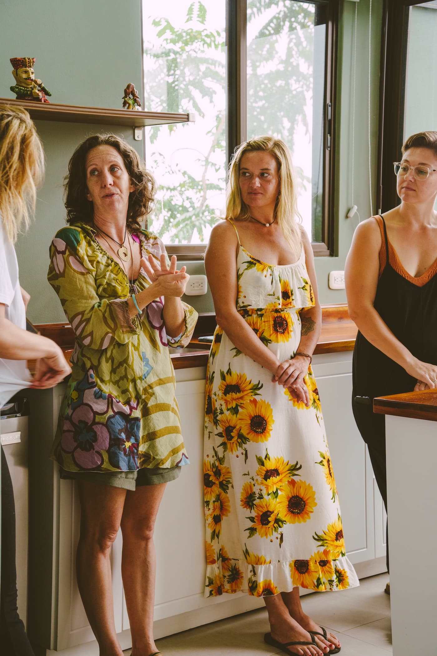 Guests having a friendly discussions in one of Vajra Jahra's rainforest villas.