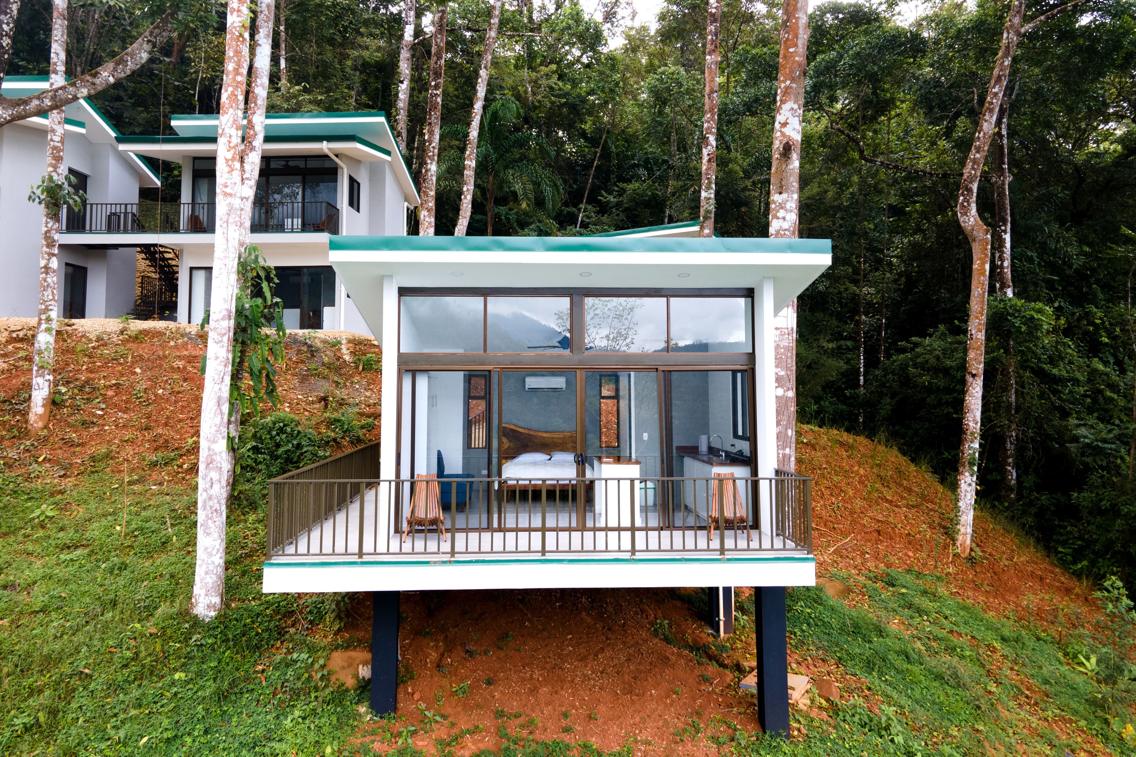 One of Vajra Jahra's simple-yet-modern villas, where guests can stay overnight during yoga certification retreats.
