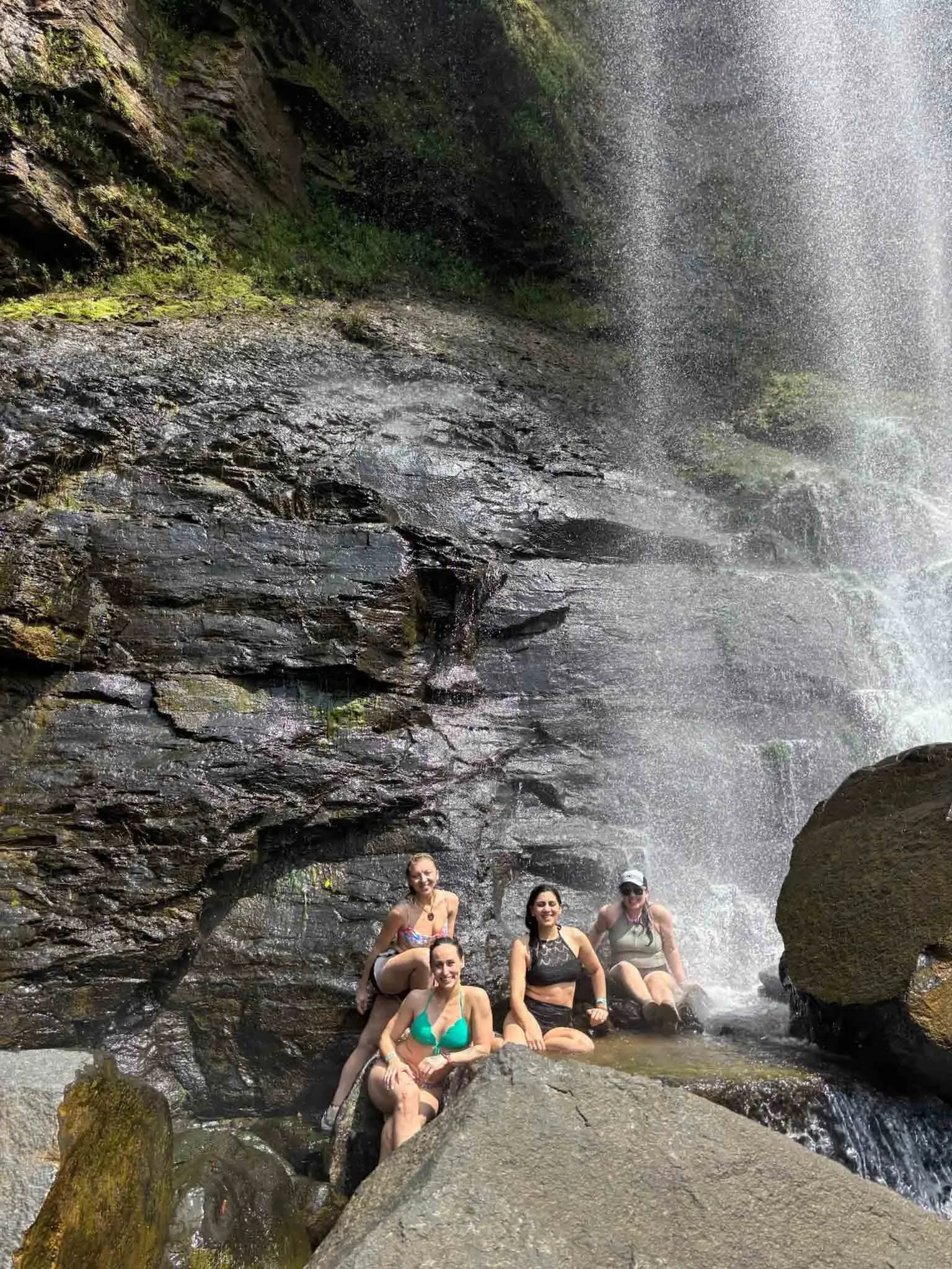 Guests enjoying a day at the Nayauca waterfalls.