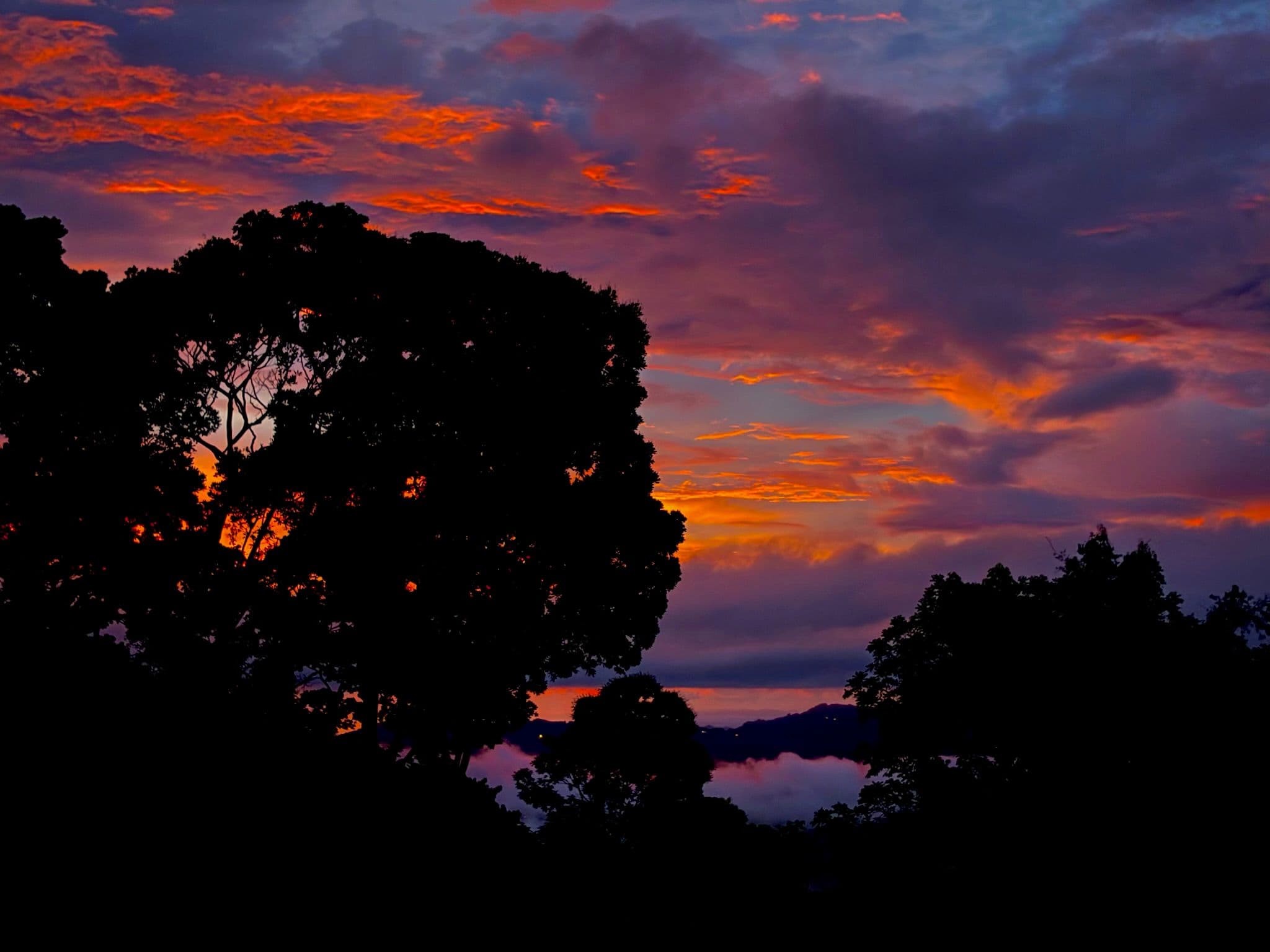 sunset at Vajra Jahra Retreat Center