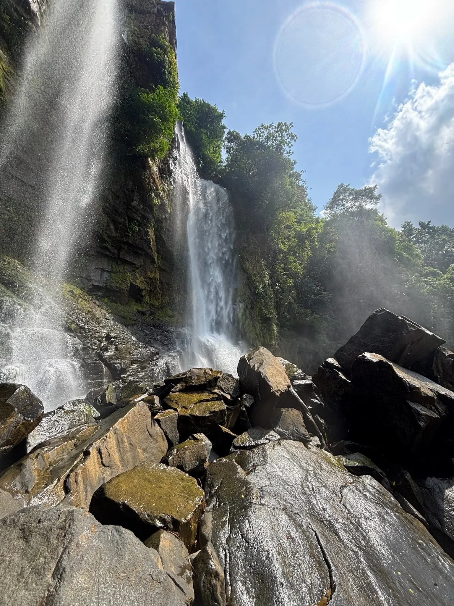 View of waterfall in Costa Rica.