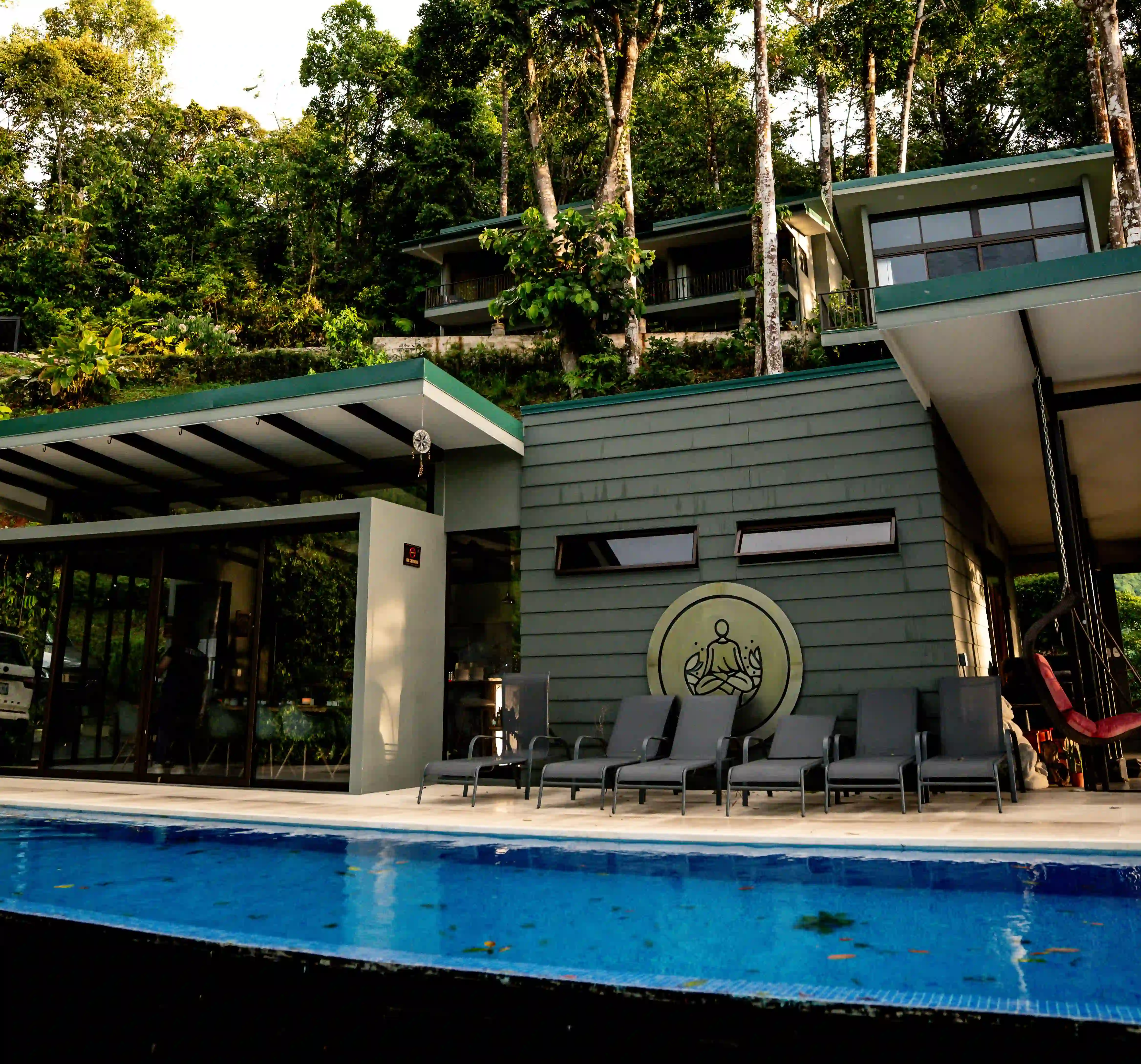 Main building and villas at Vajra Jahra, a luxury Costa Rica retreat center.
