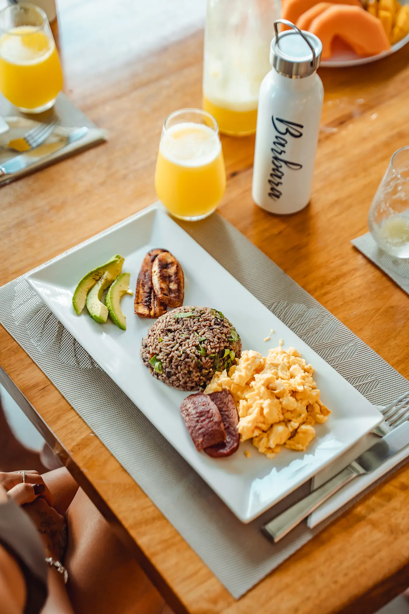 Nourishing breakfast served at Vajra Jahra, featuring fresh ingredients at the Wellness Retreat Center.