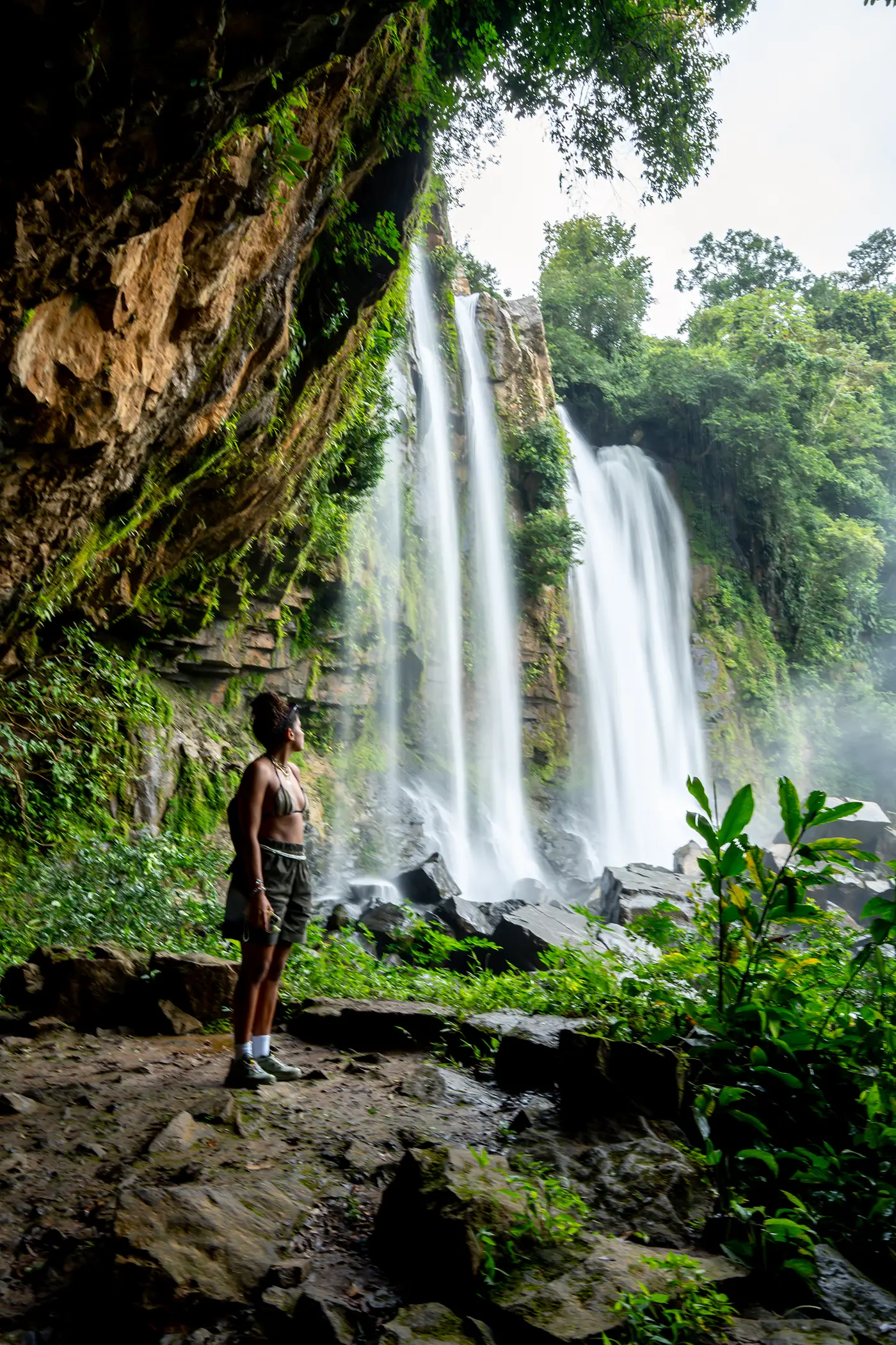 Guest taking in the view of the nauyaca waterfall.