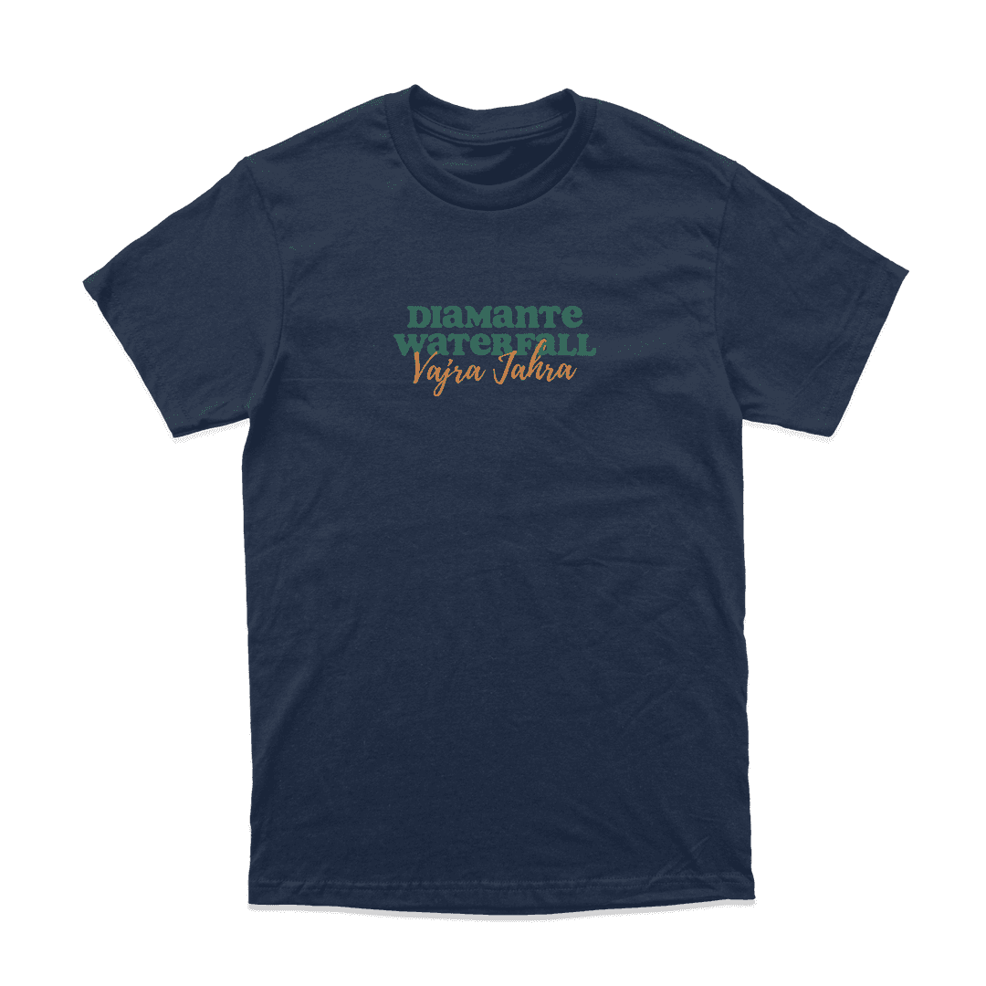 Front of Navy Diamante Waterfall T-Shirt
