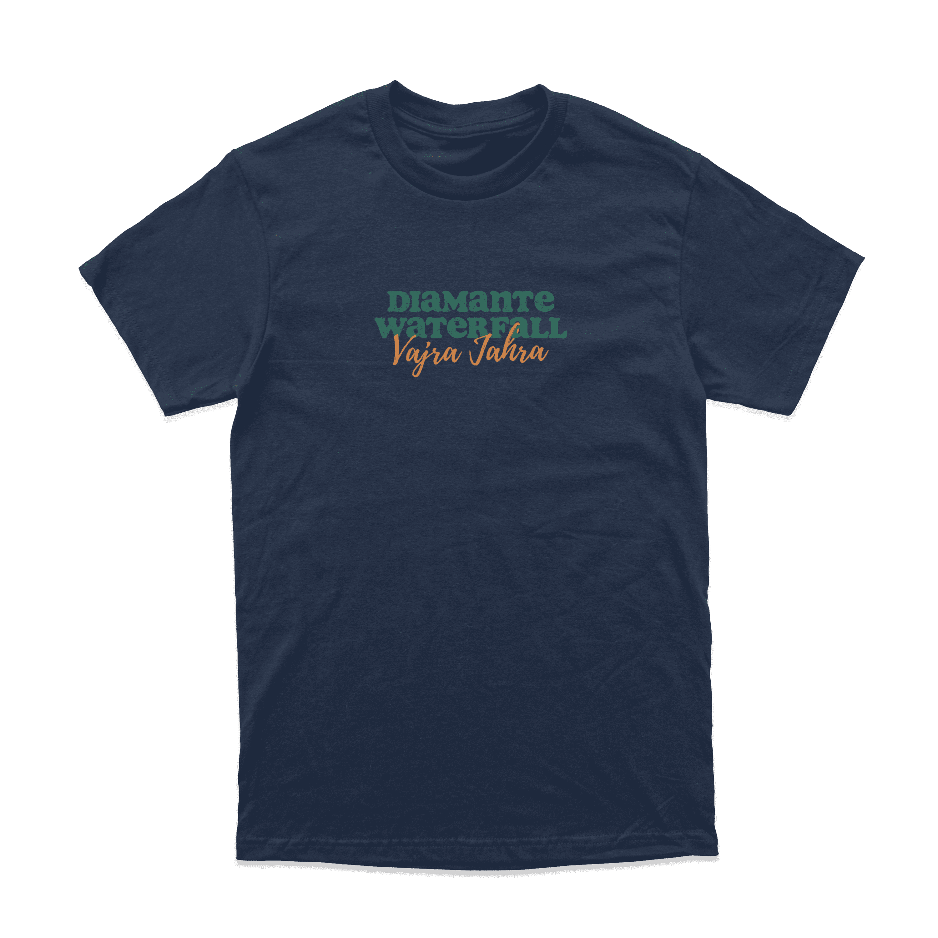 Front of Navy Diamante Waterfall T-Shirt