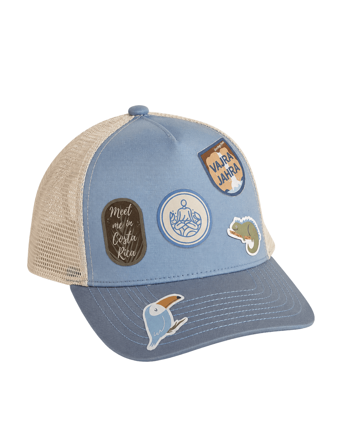 Patched Trucker Hat From Side Angle