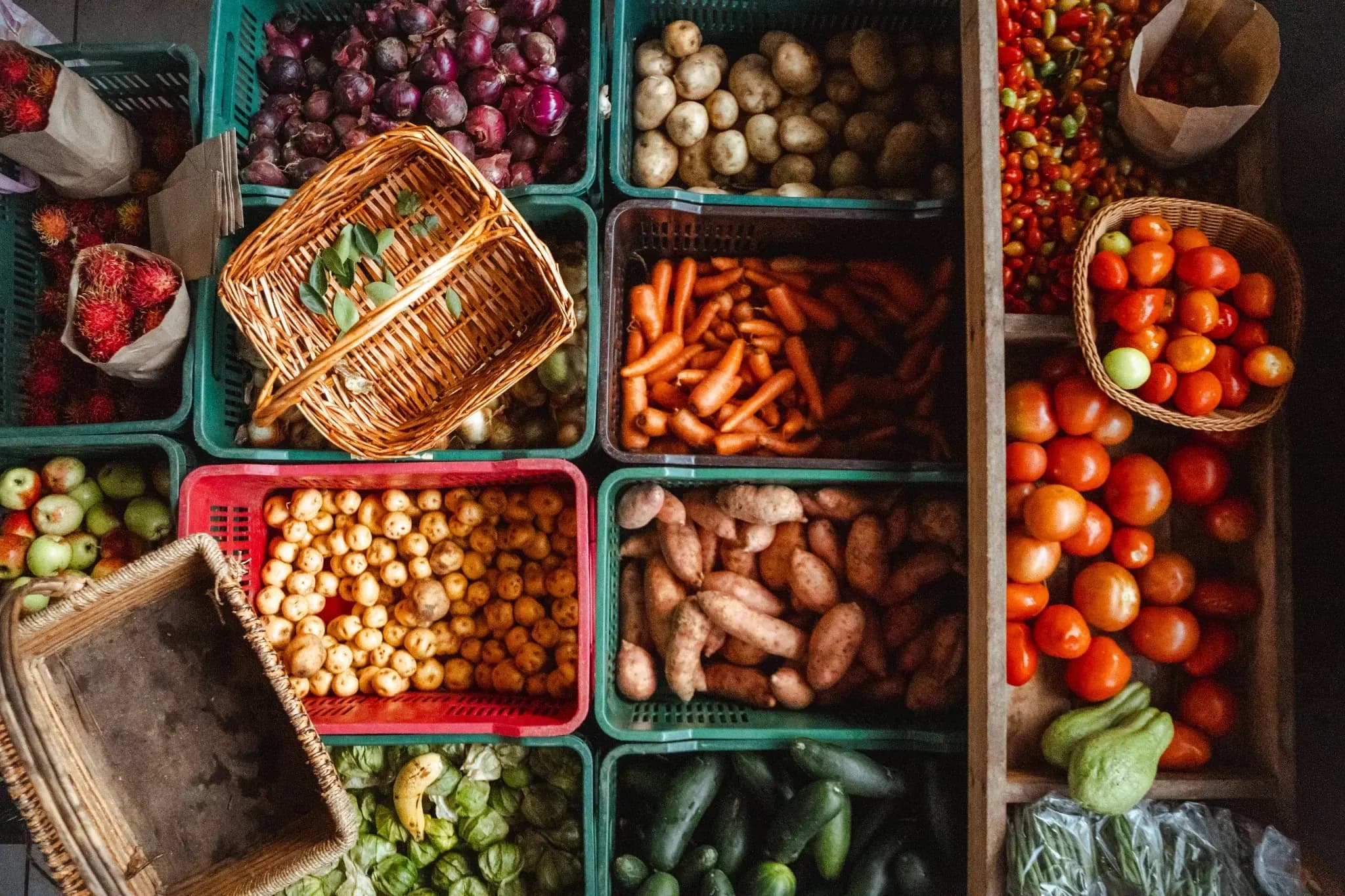 Fresh local produce at farmers market during San Jose Costa Rica excursions.