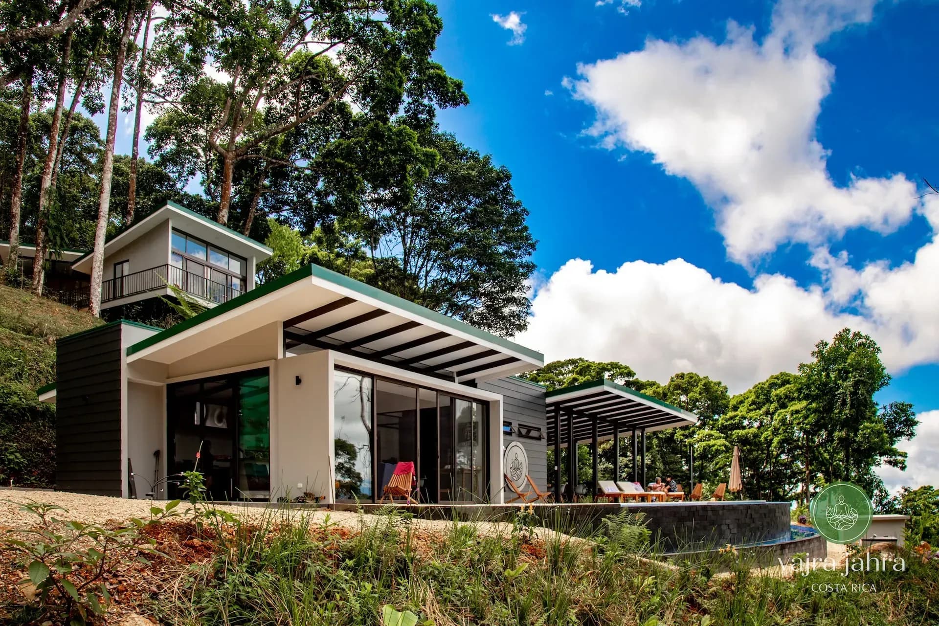 Modern design meets jungle serenity at Vajra Jahra Retreat Center, offering couples one of the most picturesque backdrops found in Costa Rica wedding venues.