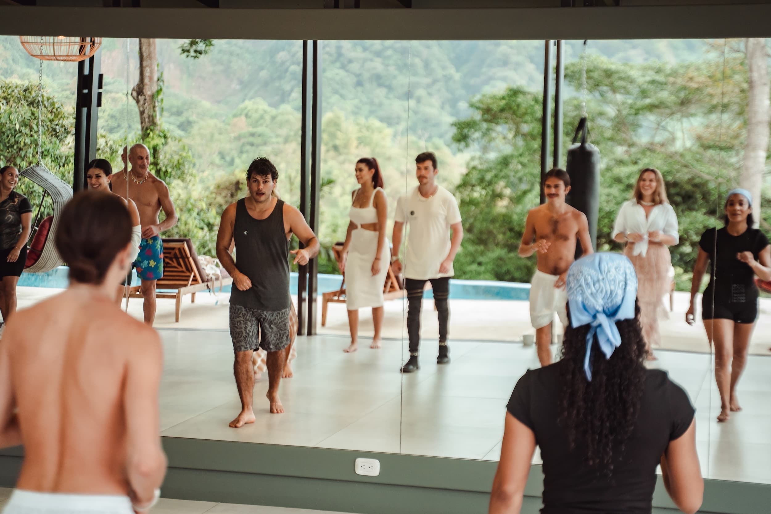 A dance class at Vajra Jahra, a Costa Rica rainforest retreat center
