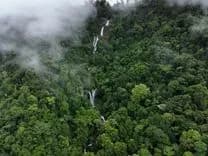 Aerial View of the Diamante Waterfalls from Vajra Jahra Retreat Center