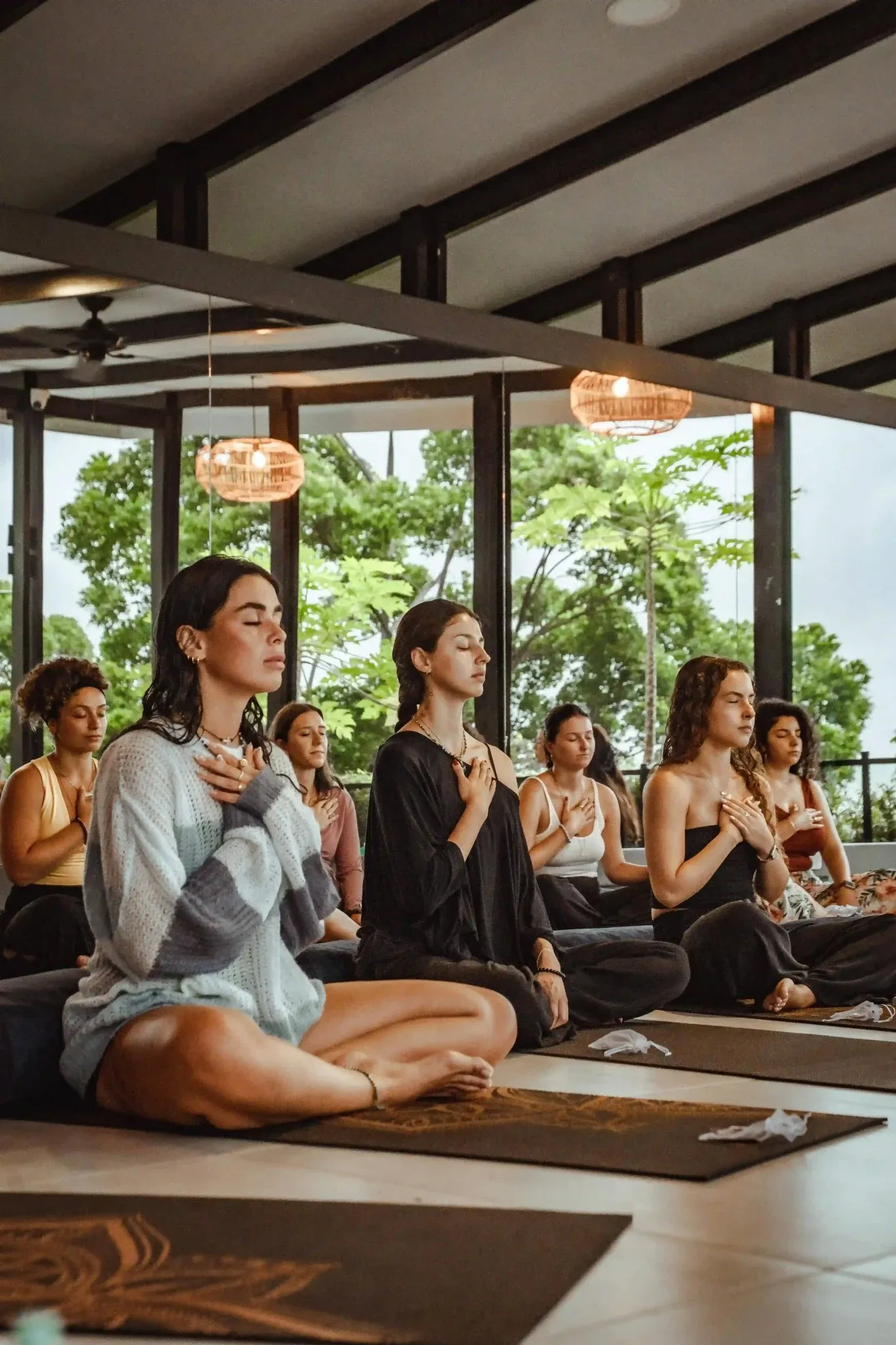 Meditation circle at Vajra Jahra, a Wellness Retreat Center providing peaceful and immersive wellness experiences.
