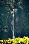 Majestic Diamante Waterfall surrounded by lush jungle, a highlight of San Jose Costa Rica Excursions at Vajra Jahra Retreat Center.